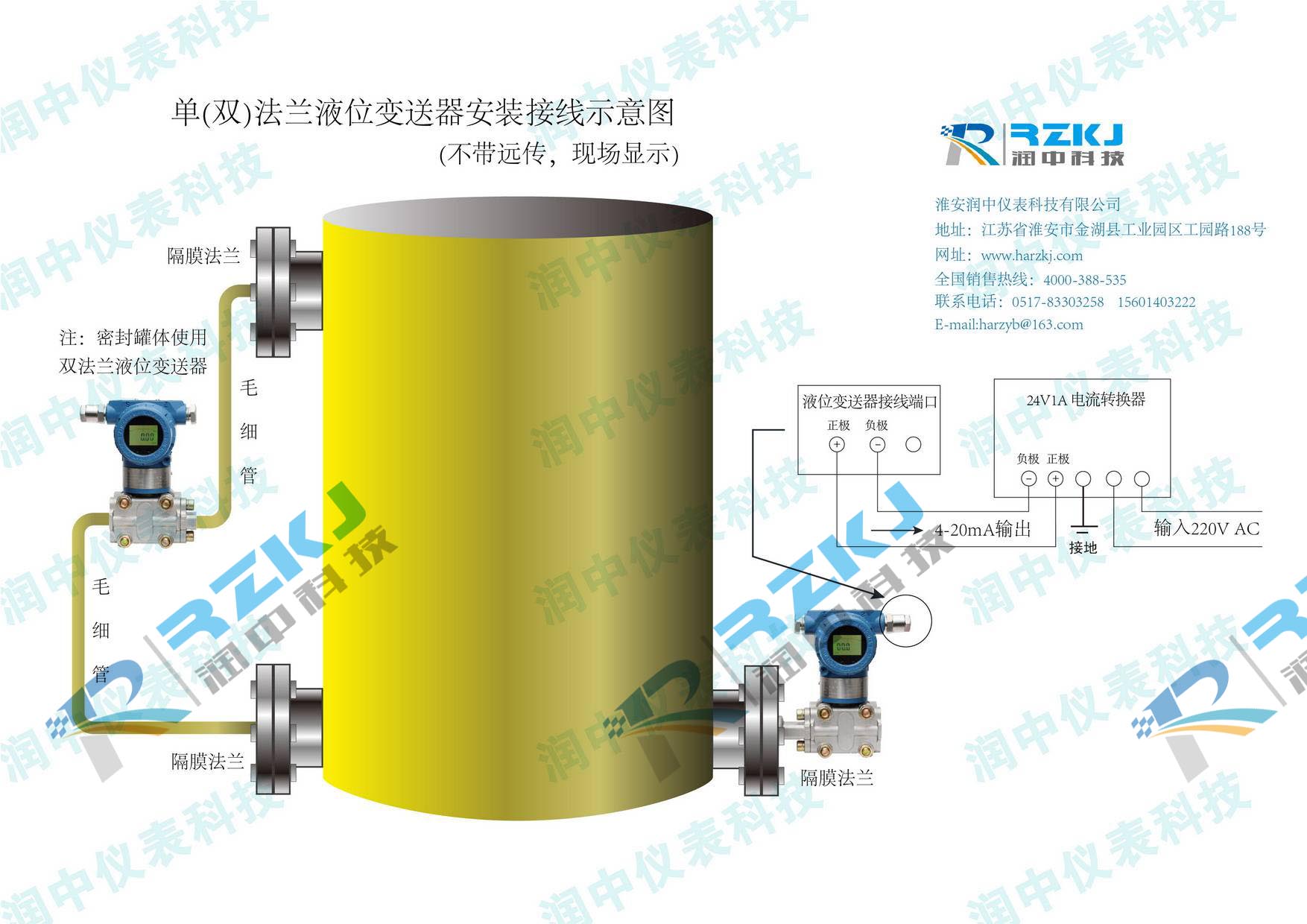 双法兰液位变送器